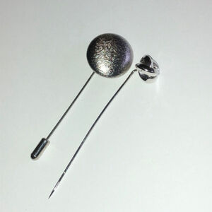 Vintage Silver Tone Round & Knot Stick Pins Brooch Pin